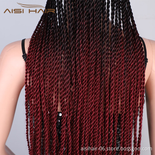 Aisi Hair Heat Resistant Synthetic Baseball Hat With Crochet Twist Braiding Hair Extension For Black Women Synthetic Hair Wigs